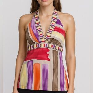 Vintage Y2K BCBG Halter Tank Going Out Top Babydoll XS